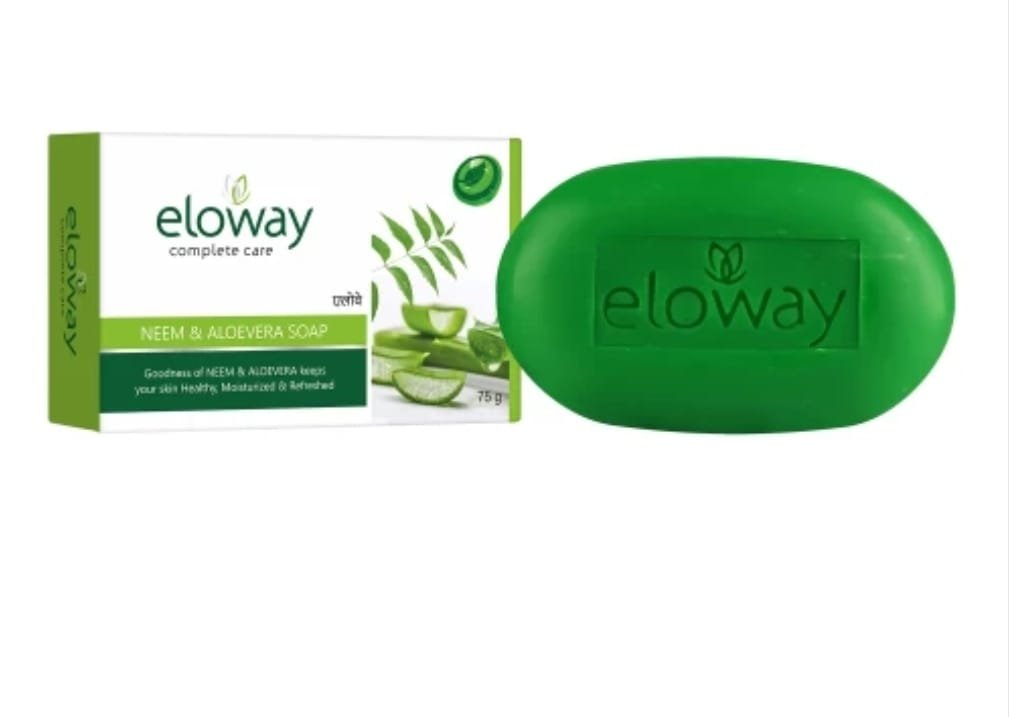 Eloway Natural Neem and Aloe Vera Soap to Treat Acne Dryness and Wrinkles 75g